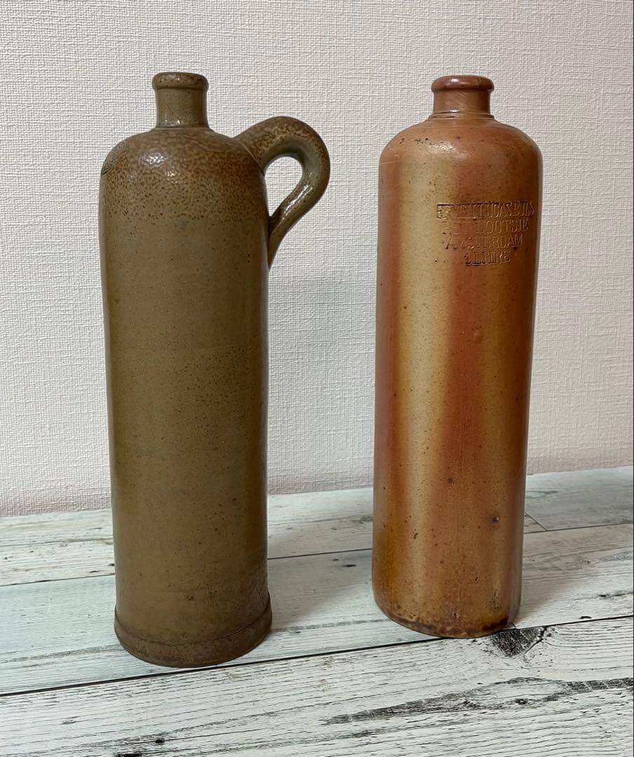 イギリスアンティーク　陶器製ボトル　2個セット