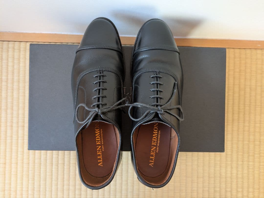 ALLEN EDMONDS ブラック 内羽根ストレートチップ 25cm