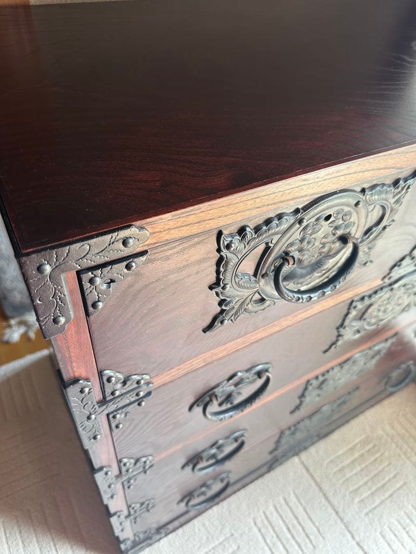 【送料込】元祖 岩谷堂箪笥 桜木作 チェスト伝統工芸品 和家具 和モダン