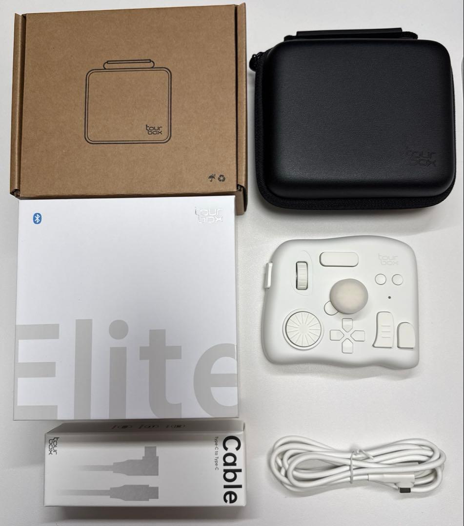 TourBox Elite アイボリーホワイト ケース・USBケーブル付き