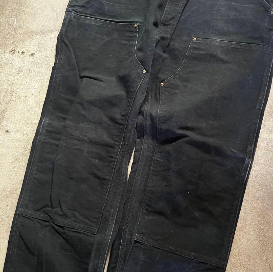 希少サイズ 90s USA製 カーハート ダブルニー B01 BLK