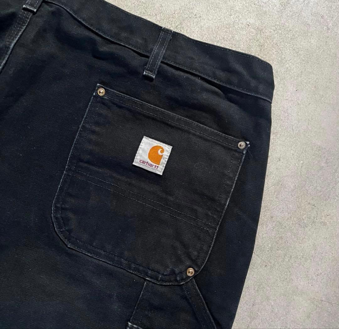 希少サイズ 90s USA製 カーハート ダブルニー B01 BLK
