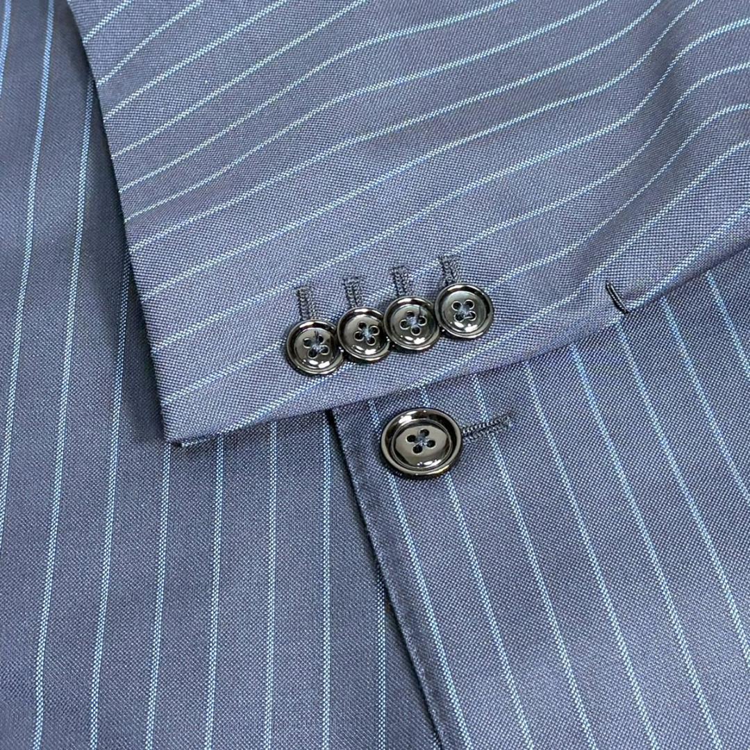 J7041 超美品 エルメネジルドゼニア スミズーラワイドストライプスーツ 54