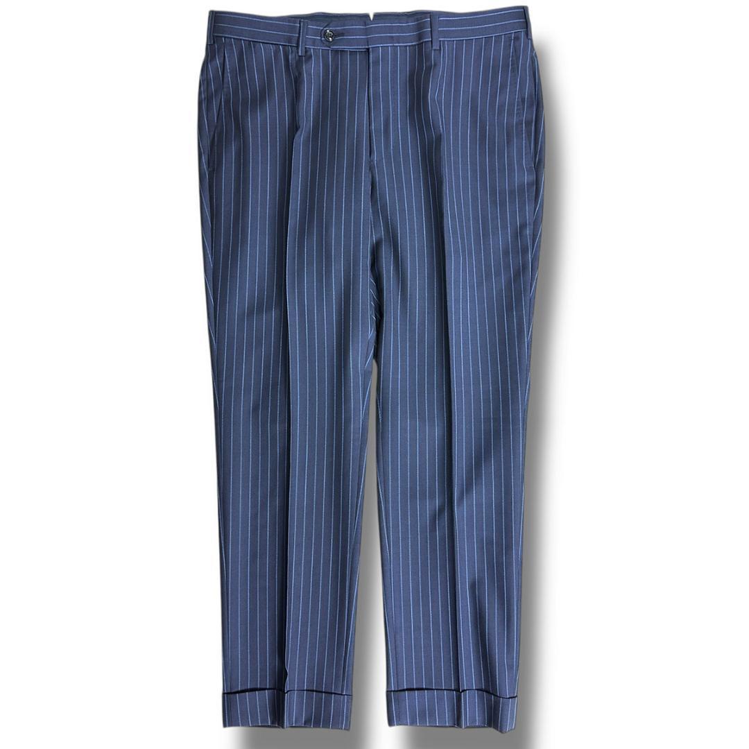 J7041 超美品 エルメネジルドゼニア スミズーラワイドストライプスーツ 54