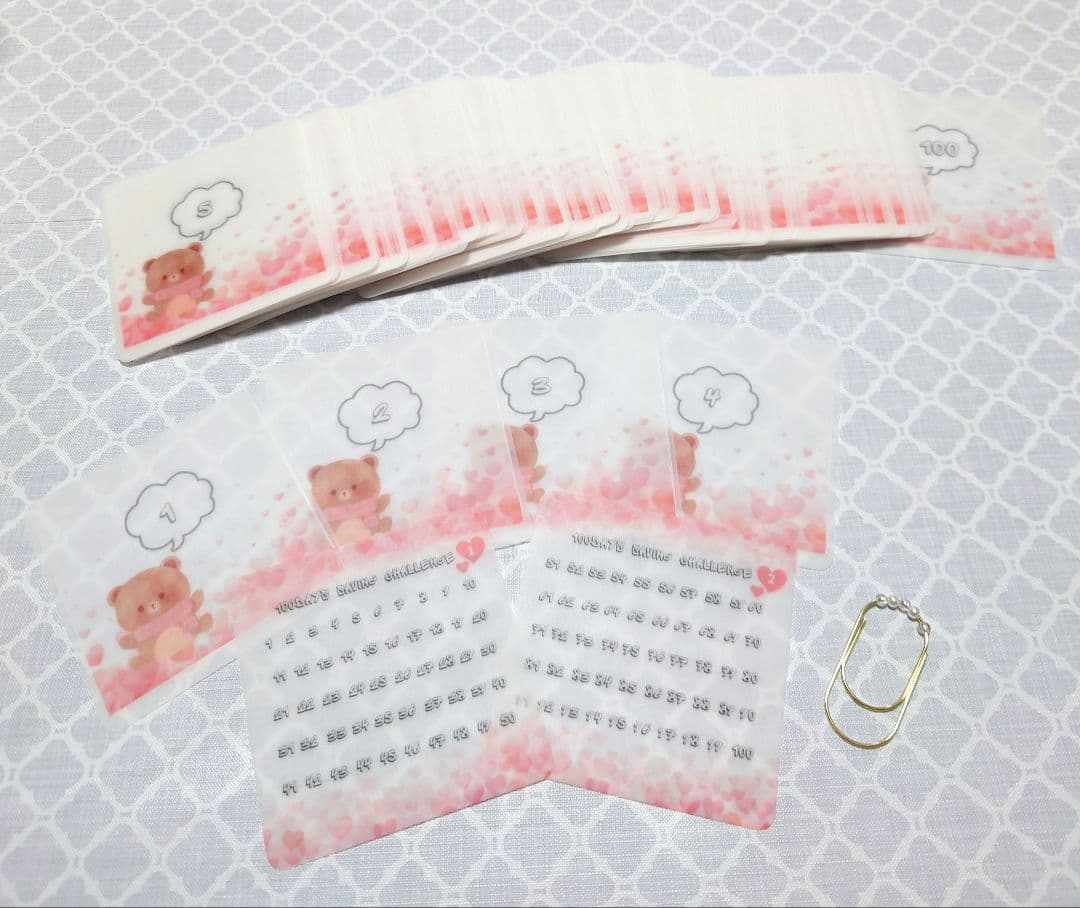 ゆう100DaysSavingChallengeBOX　ハートクマデザイン