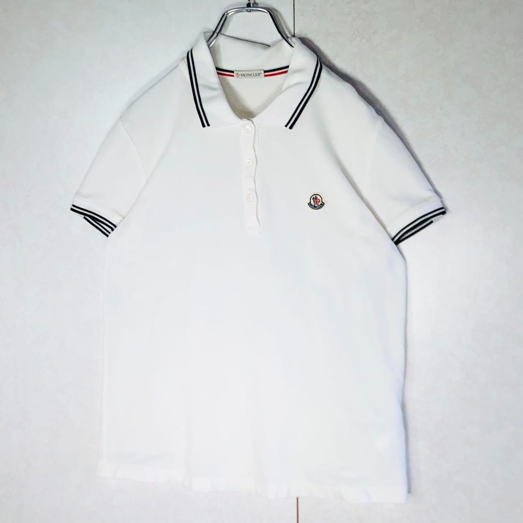 【人気デザイン】モンクレール バイカラー ワンポイント刺繍ロゴ 半袖ポロシャツ