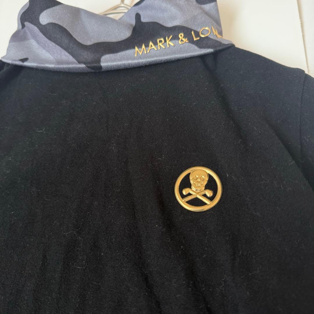 マークアンドロナ レディース モックネック インナー フリース カモフラ スカル