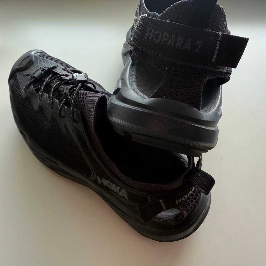 【値下げ、美品、未使用に近い】HOKA HOPARA2 ブラック 27cm