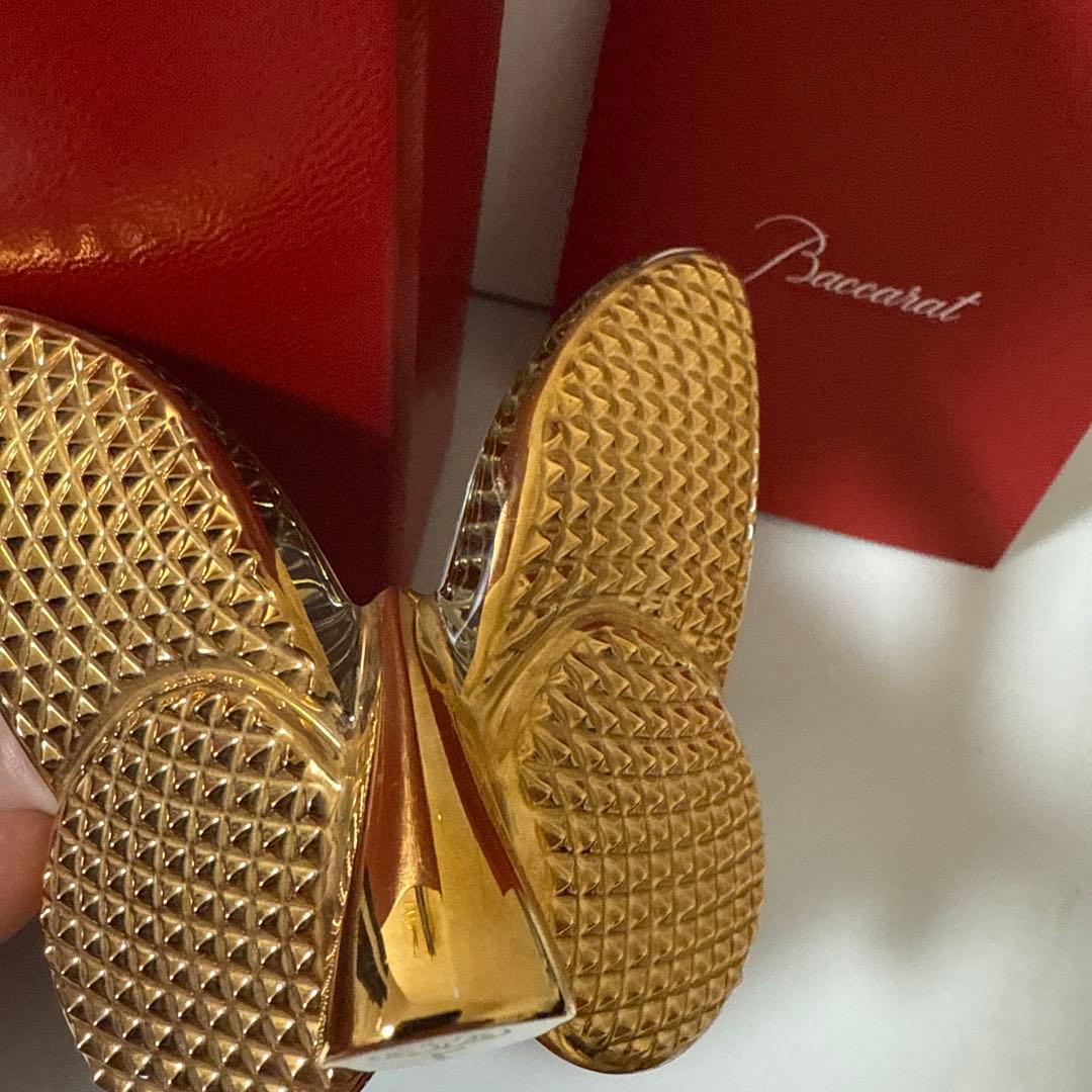 Baccarat ゴールドクリスタル 蝶 置物