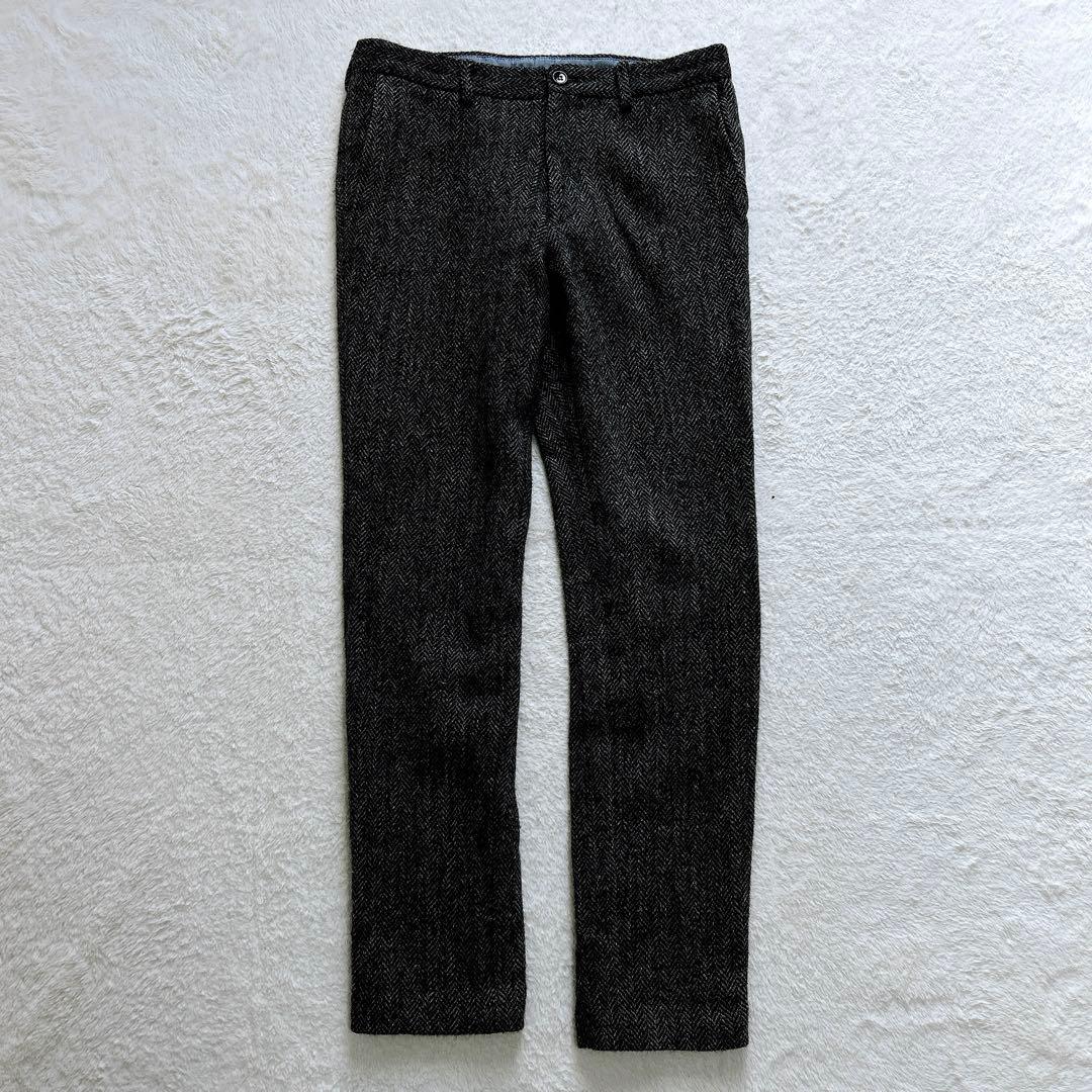 BEAMS Harris Tweed ウールスラックス　ヘリンボーン　厚手　冬