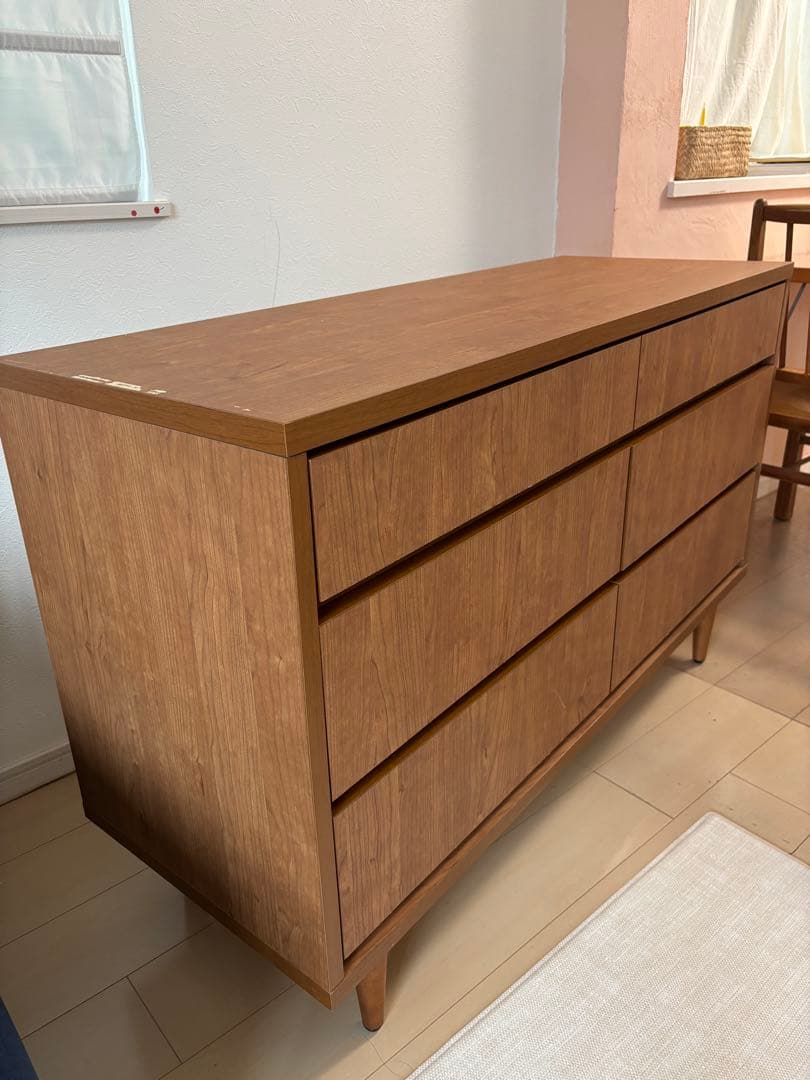 幅120cm LOWYA 木製チェスト 収納棚 北欧 アルダー 梱包たのメル便