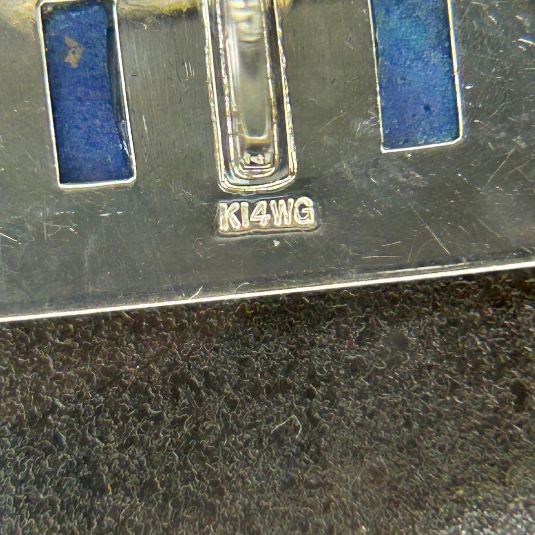 あやめ123 14金ホワイトゴールド　東急　ラピスラズリ？　ネクタイピン