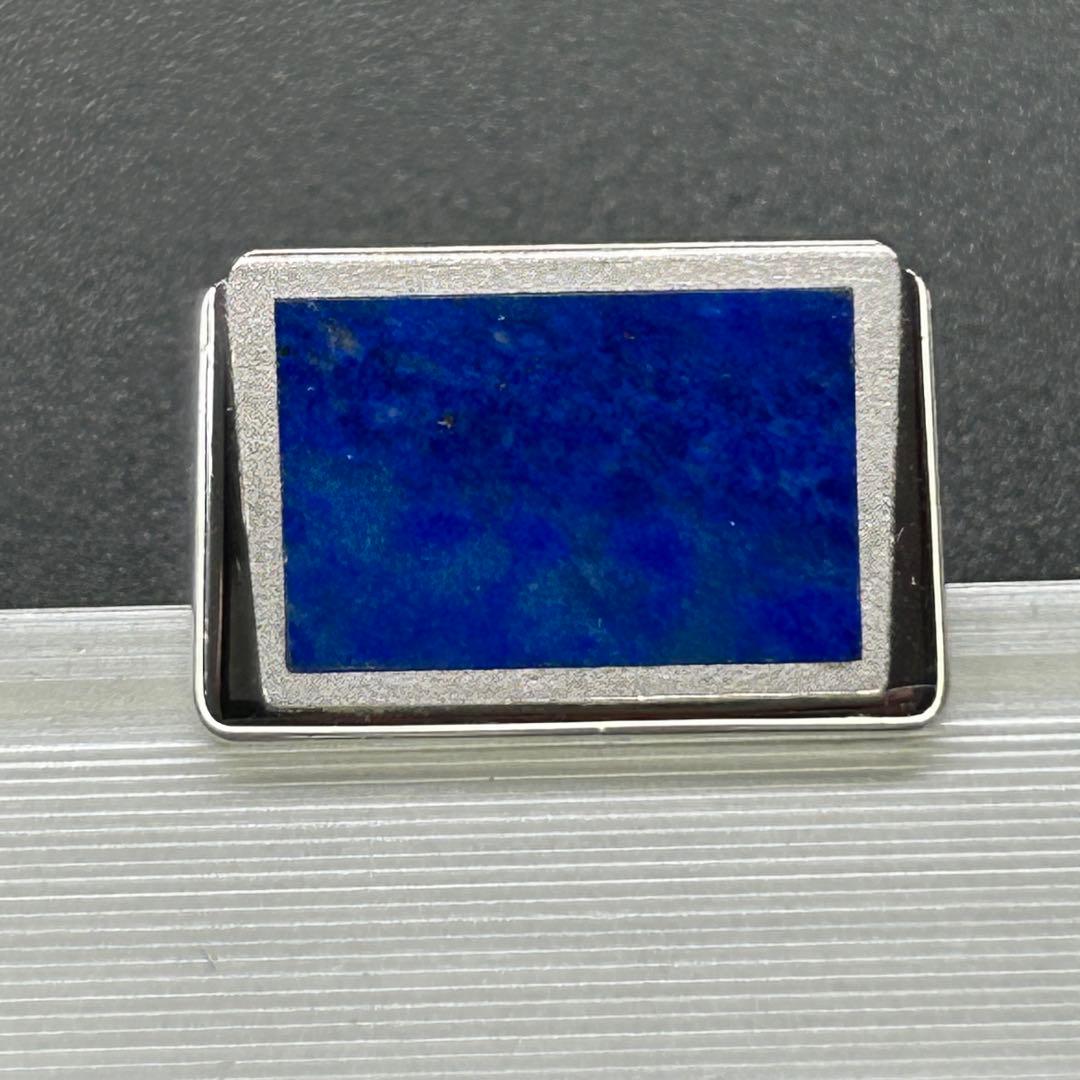 あやめ123 14金ホワイトゴールド　東急　ラピスラズリ？　ネクタイピン