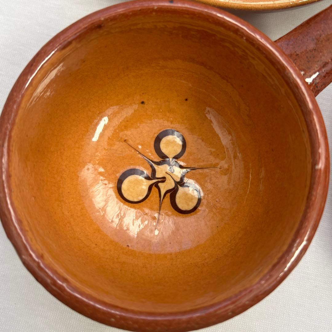 エッグベーカー　湯町窯　2個　民藝　スリップウェア