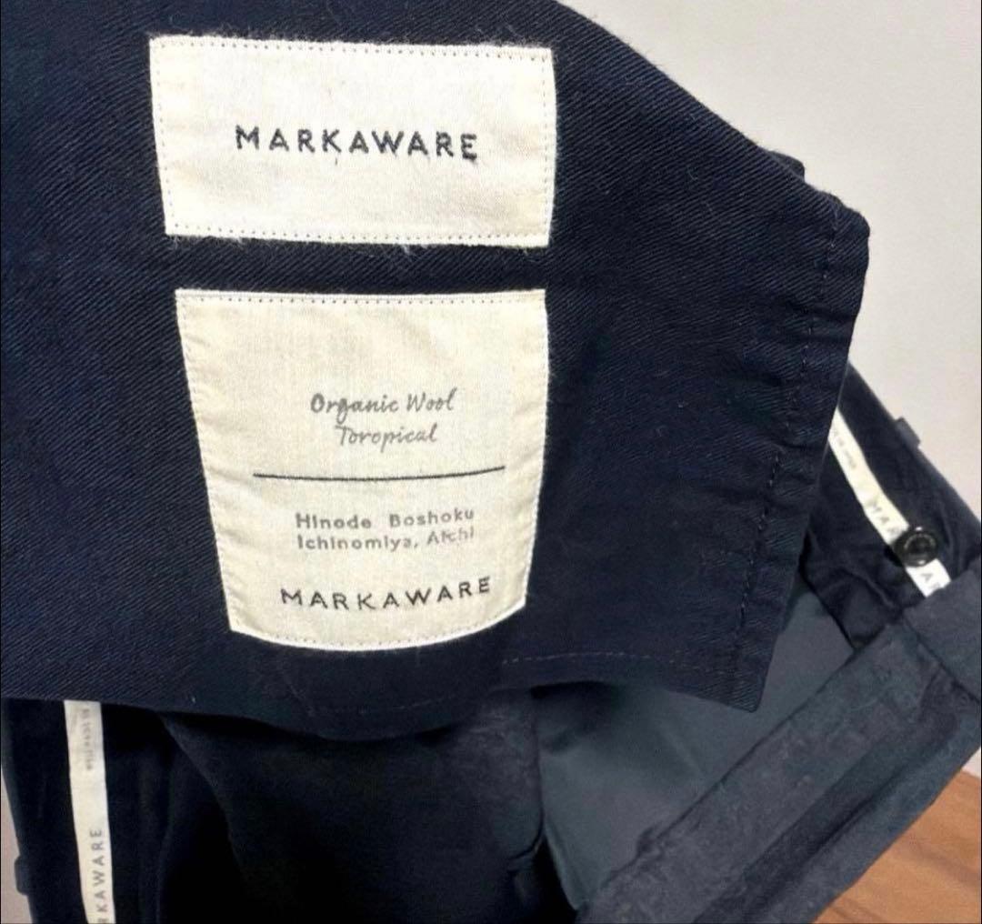 MARKAWARE フロントプリーツペグトップ オーガニックウールトロピカル 2