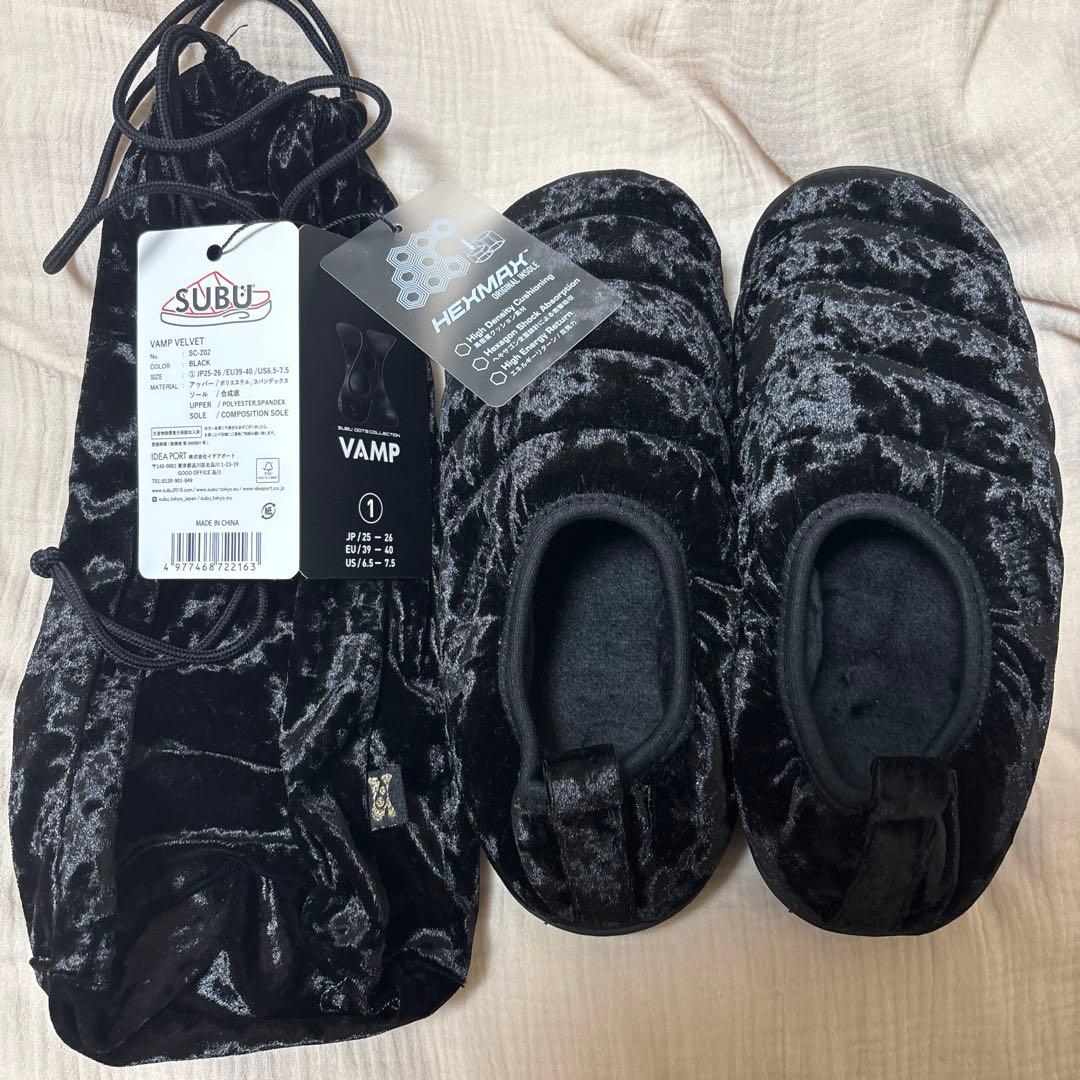 【新品】SUBU VAMP VELVET サンダル 黒 サイズ1