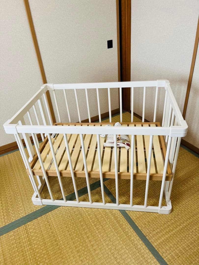 【8月まで】farskaファルスカミニジョイントベッド　未使用セーフティベルト付