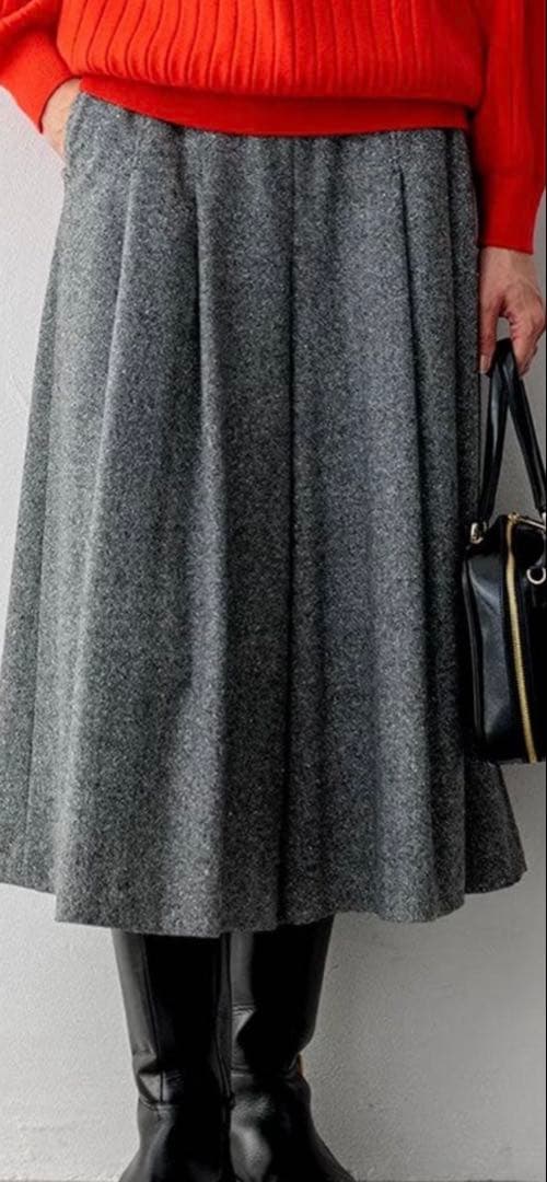 23区　44サイズ　シルクネップヘリンボーン ガウチョ パンツ