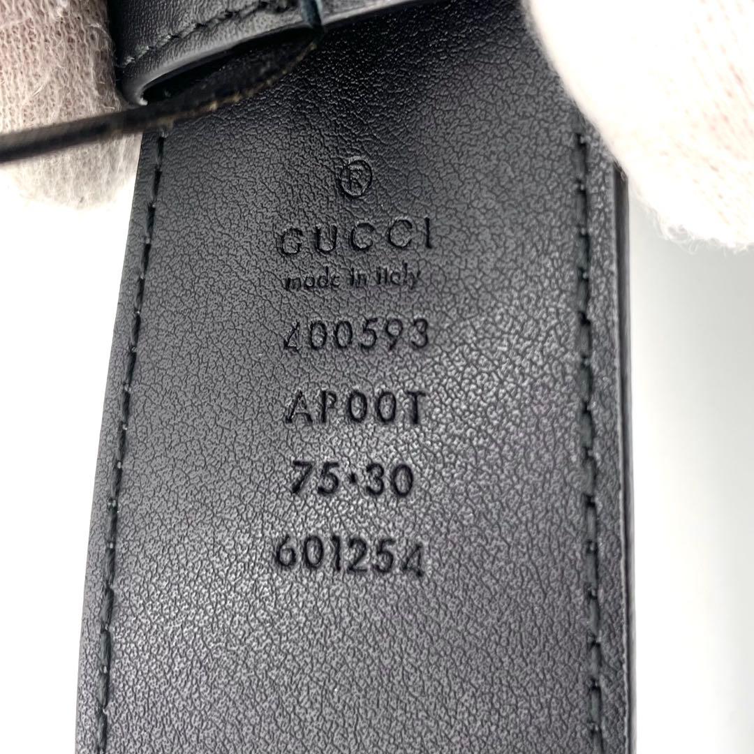 未使用級✨グッチ ベルト GGマーモント レザー ブラック 75 30