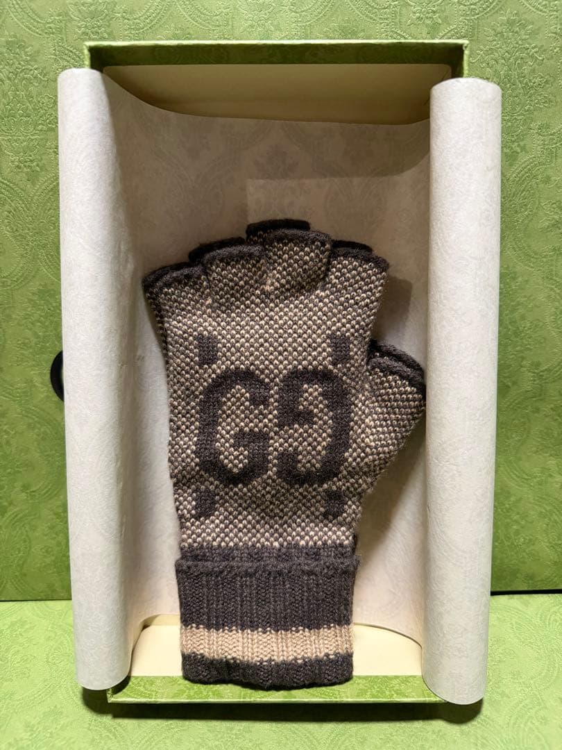 新品 GUCCI グッチ GG カシミヤ フィンガーレス 手袋 スマホ可 S