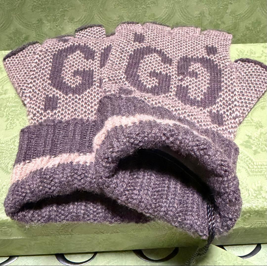 新品 GUCCI グッチ GG カシミヤ フィンガーレス 手袋 スマホ可 S