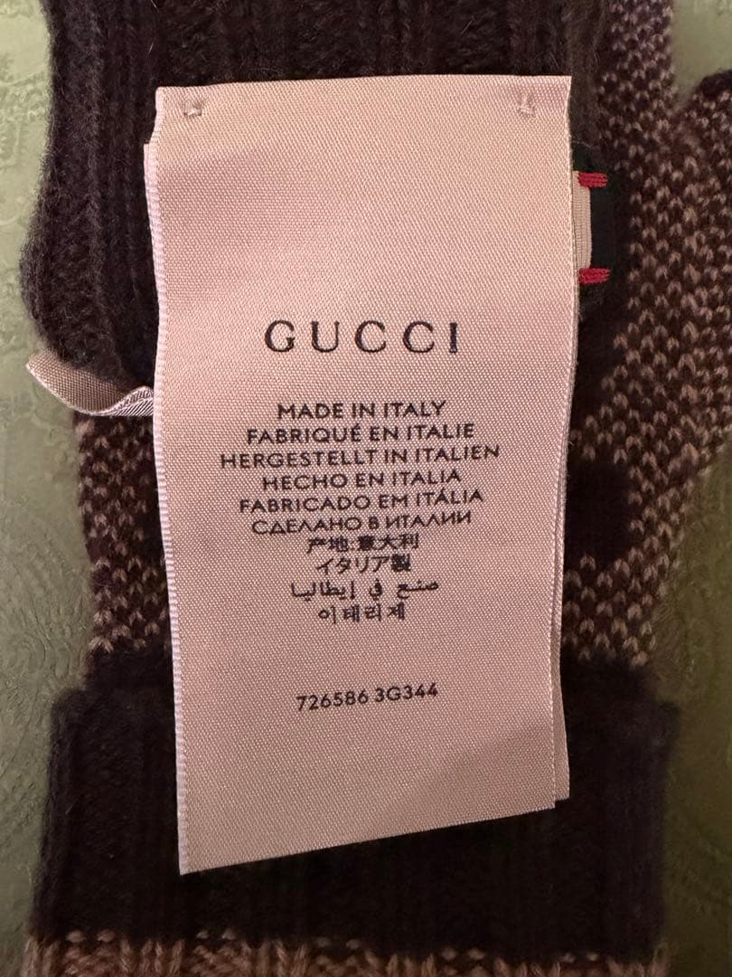 新品 GUCCI グッチ GG カシミヤ フィンガーレス 手袋 スマホ可 S