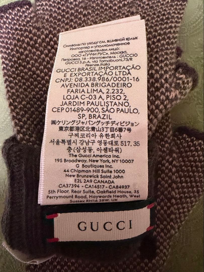 新品 GUCCI グッチ GG カシミヤ フィンガーレス 手袋 スマホ可 S