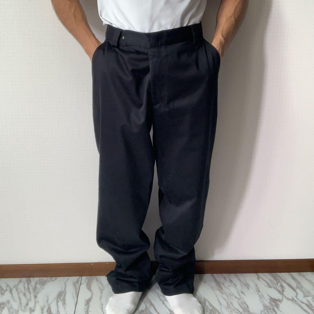 00s エンポリオアルマーニ コットンパンツ 52 イタリア製 スリット 黒