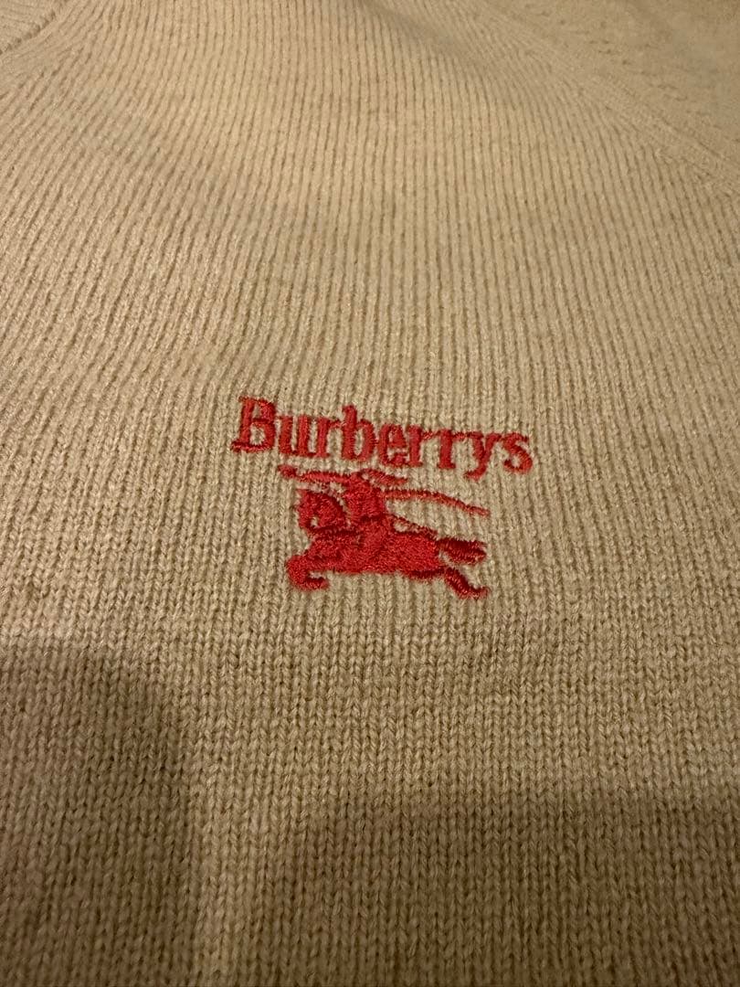バーバリー　ラムウールセーター 赤ロゴ刺繍