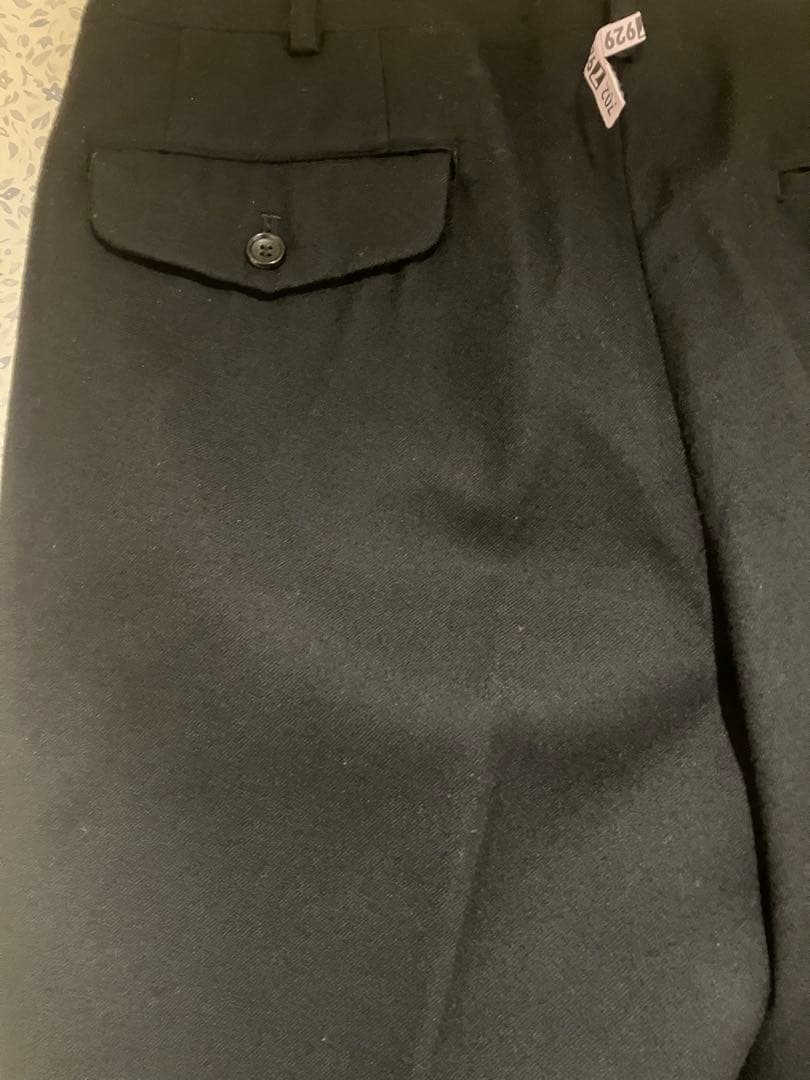 希少コムデギャルソンオム AD2003 田中オムサキソニ–フラノ1タックパンツ黒