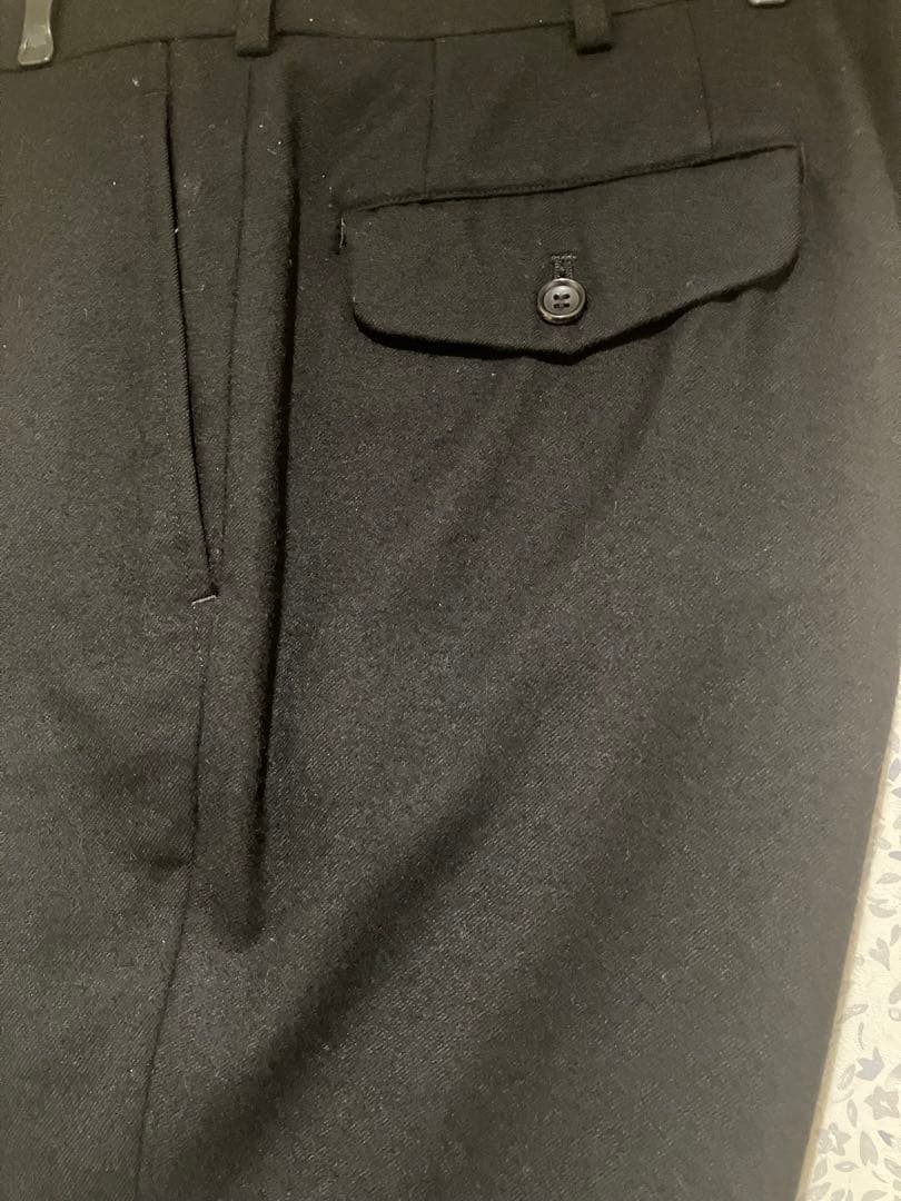 希少コムデギャルソンオム AD2003 田中オムサキソニ–フラノ1タックパンツ黒