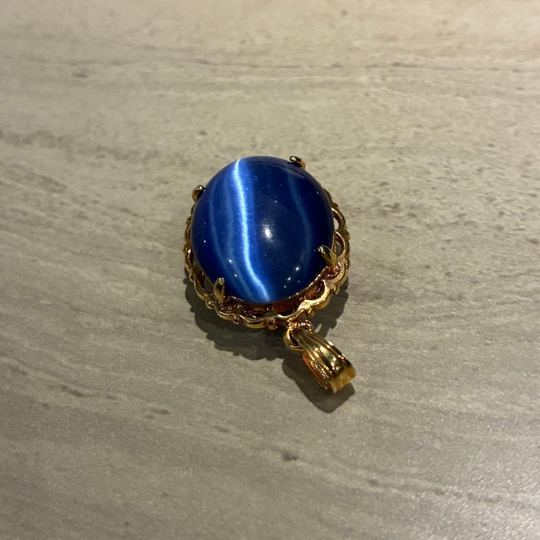 ペンダントトップ　ブルー　ストーン　ネックレス　ペンダント