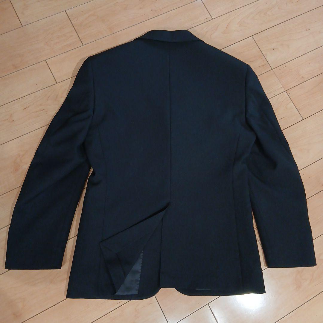 【美品】ブラック ビジネススーツ シャツ、ネクタイ付き 裾上げ必須