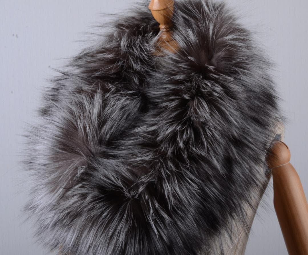 新品限定◆上質シルバーフォックス編み込みスヌード ボレロ /毛皮 リアルファー