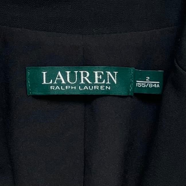 極美品✨ローレンラルフローレン テーラードジャケット 銀ボタン とろみ 伸縮 黒
