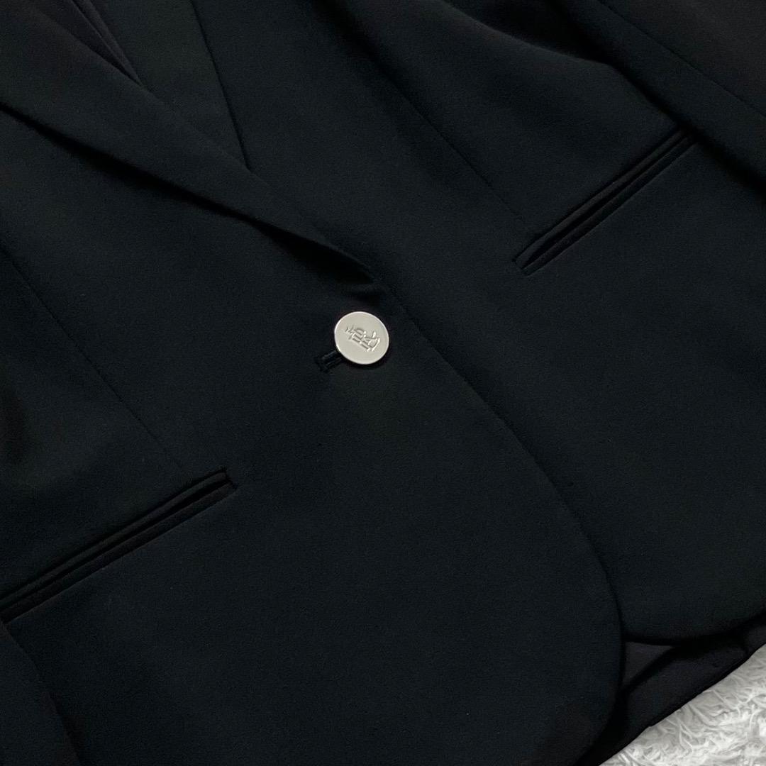 極美品✨ローレンラルフローレン テーラードジャケット 銀ボタン とろみ 伸縮 黒