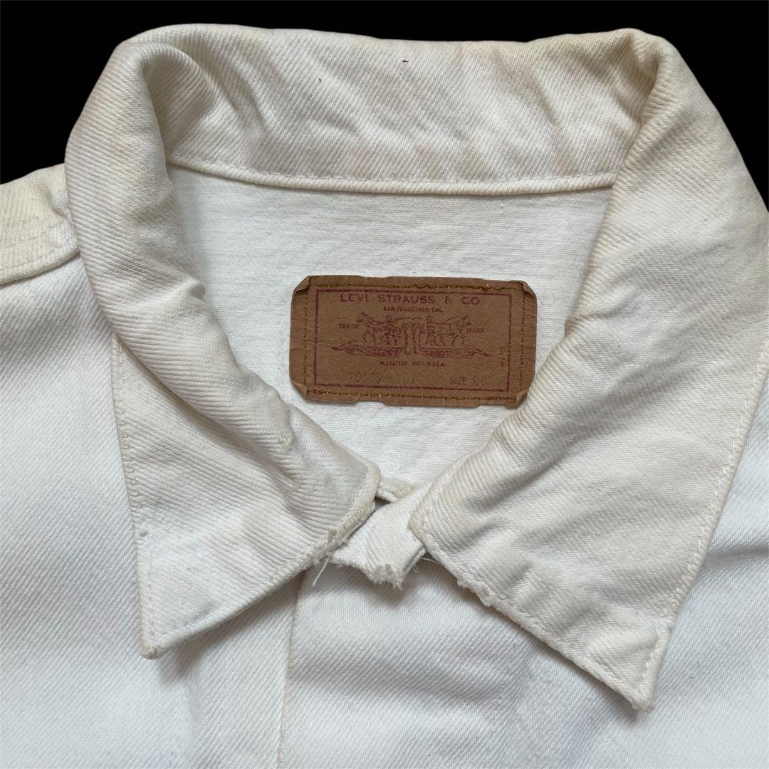 80's levi's 70506 デニムジャケット　白　アメリカ　ボロ　USA
