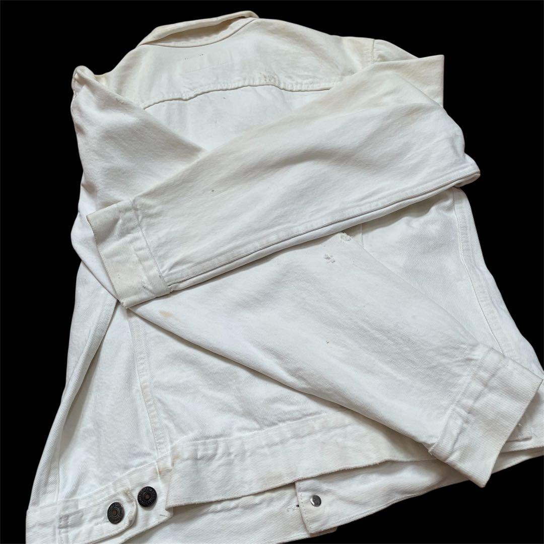 80's levi's 70506 デニムジャケット　白　アメリカ　ボロ　USA