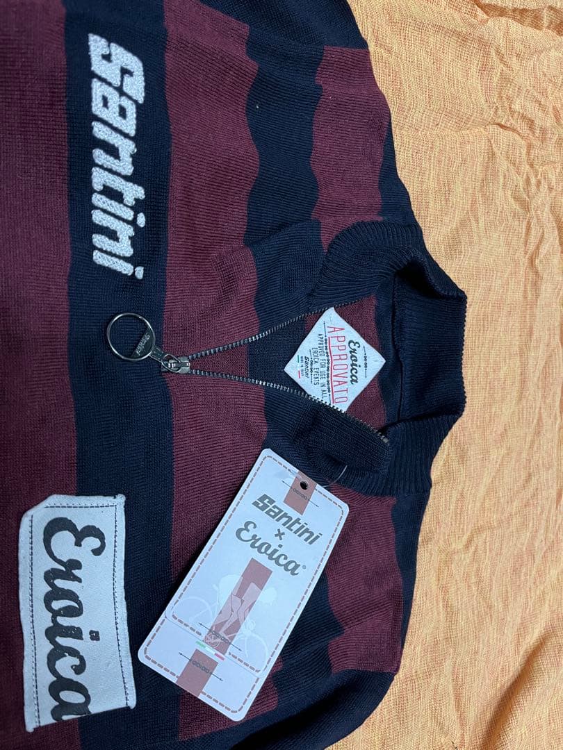 Santini Eroica サイクルジャージ 黒赤ストライプ　Mサイズ上下