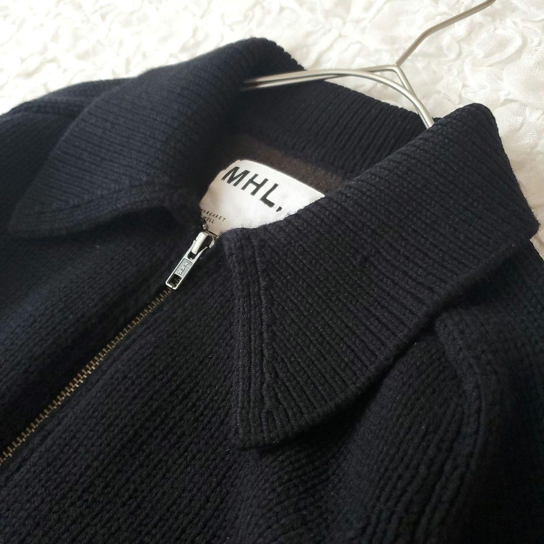 MHL マーガレットハウエル ニットジャケット ジップアップ カーディガン 黒