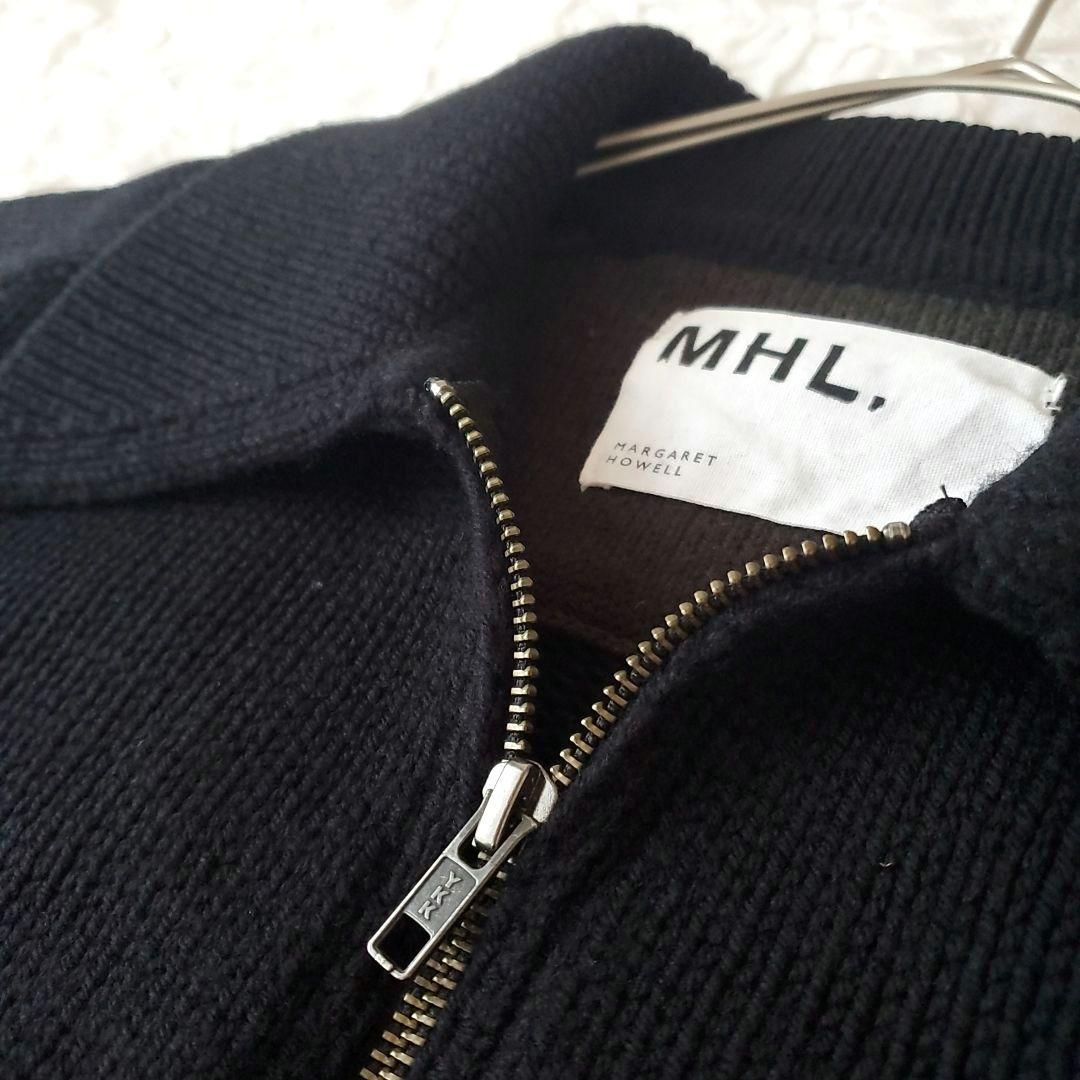 MHL マーガレットハウエル ニットジャケット ジップアップ カーディガン 黒
