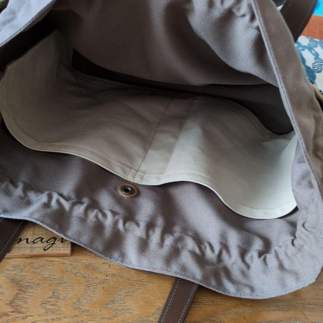 ＊SALE＊【1555】大きいサイズのあおりポケット巾着バッグ＊ミナペルホネン