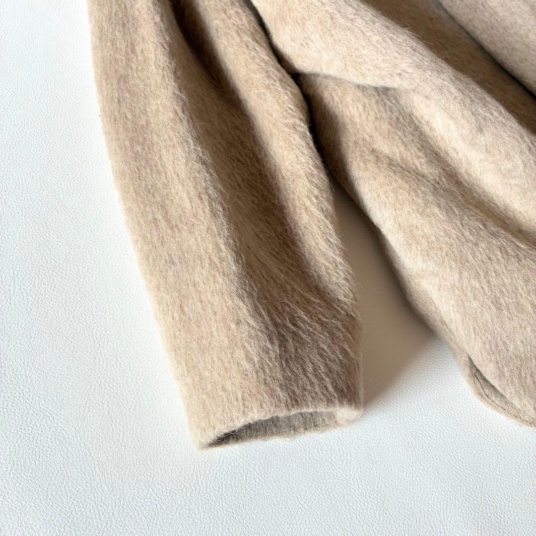 ノット　現行　TOMORROWLAND　ノーカラーシャギーコート　ウール　モヘア