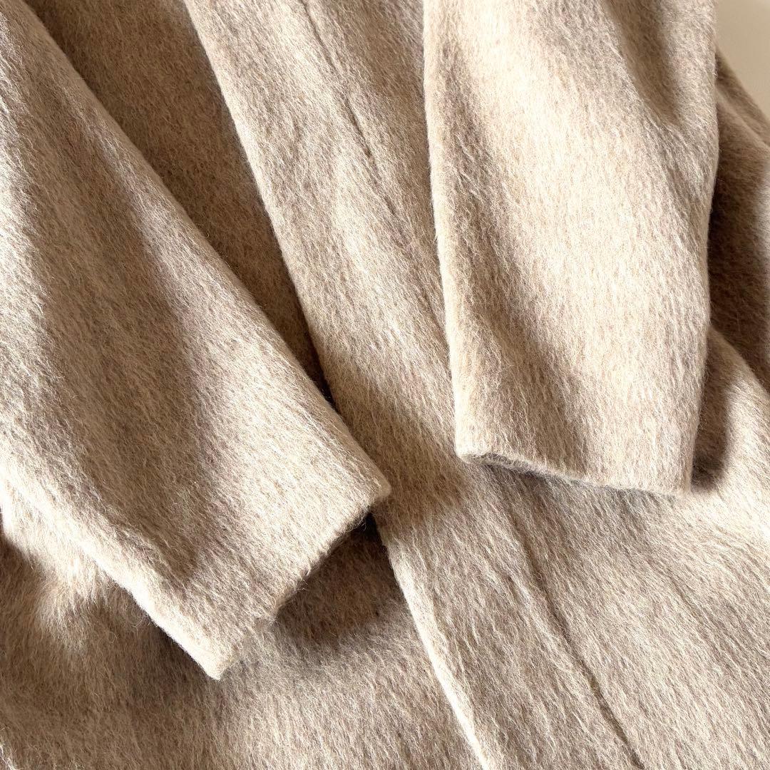 ノット　現行　TOMORROWLAND　ノーカラーシャギーコート　ウール　モヘア