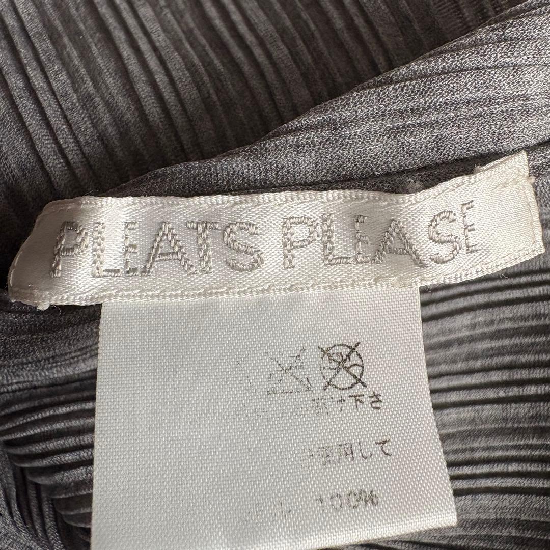 PLEATS PLEASE ハイネック長袖プリーツカットソー チャコール 3