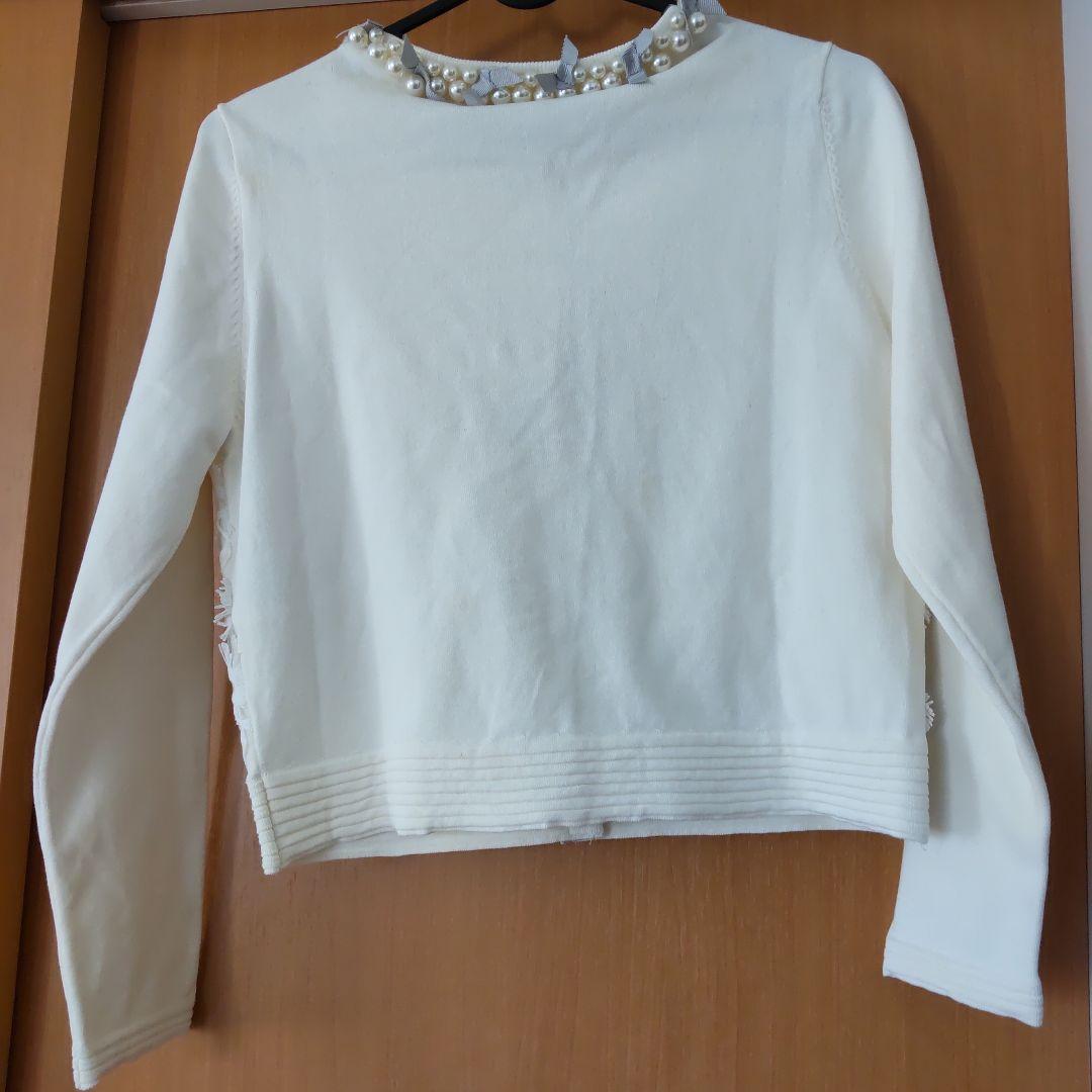 新品タグ付き！ランバンオンブルー刺繍パールカーディガン 38