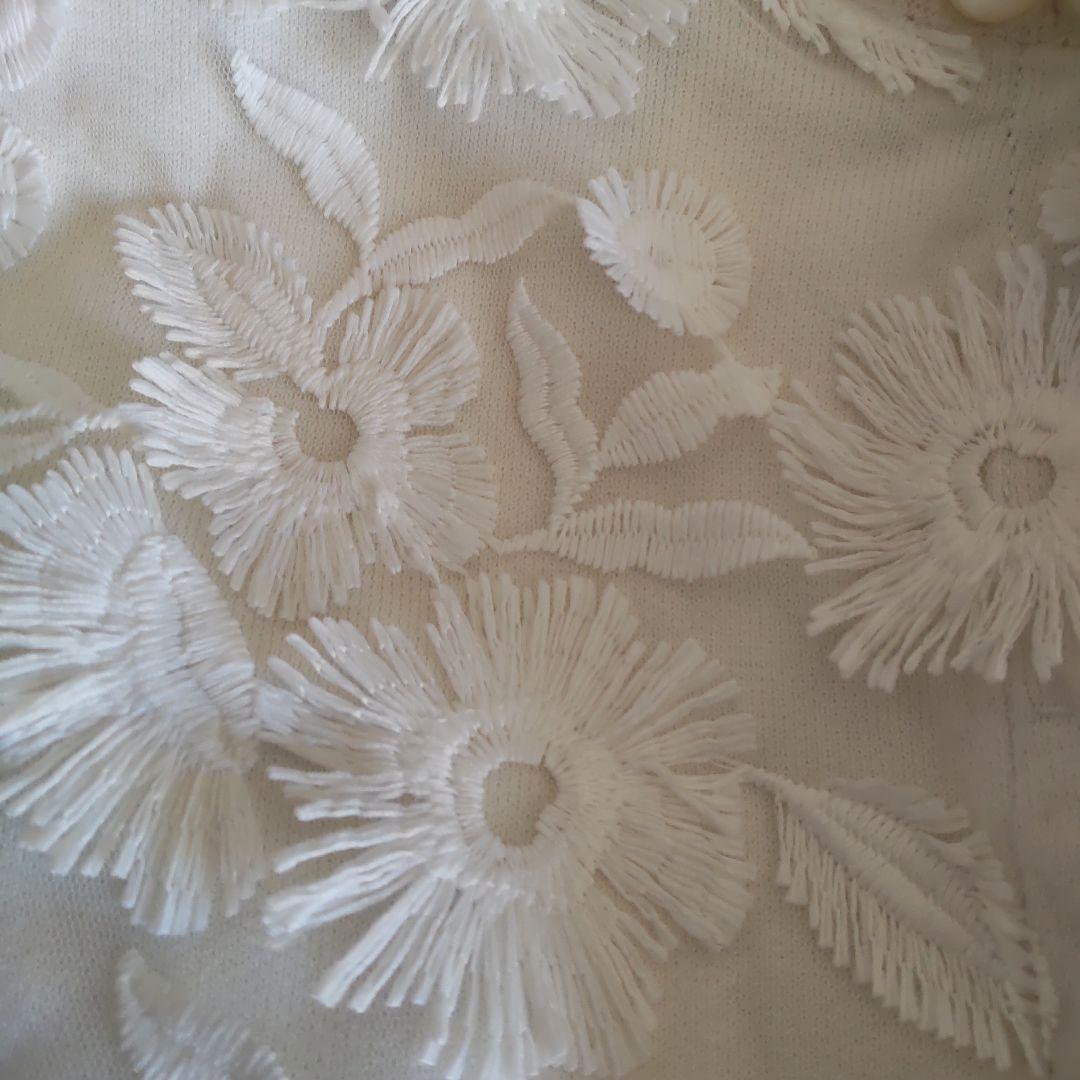 新品タグ付き！ランバンオンブルー刺繍パールカーディガン 38