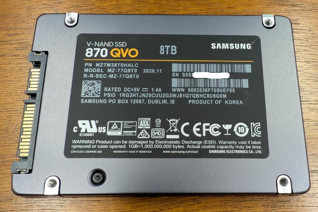 [送料無料] Samsung 870 QVO 8TB MZ-77Q8T0B/IT