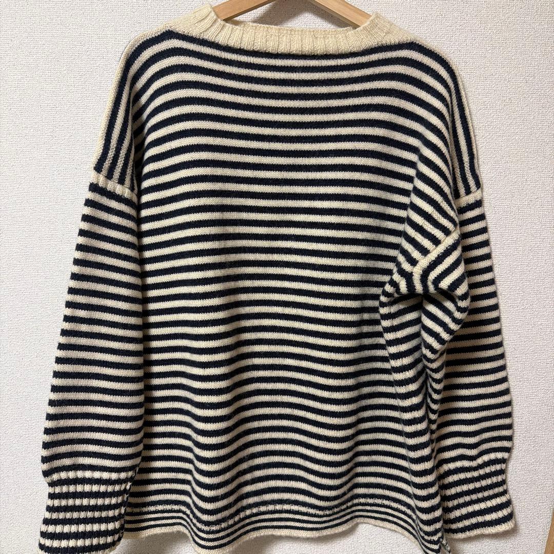 Le Tricoteurトリコチュールボーダーガンジーセーター サイズ大きめ50