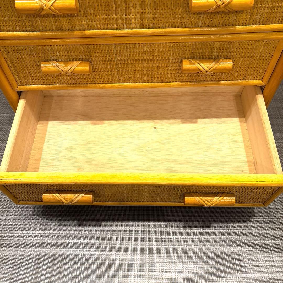 昭和レトロ　ナチュラルラタン 5段チェスト